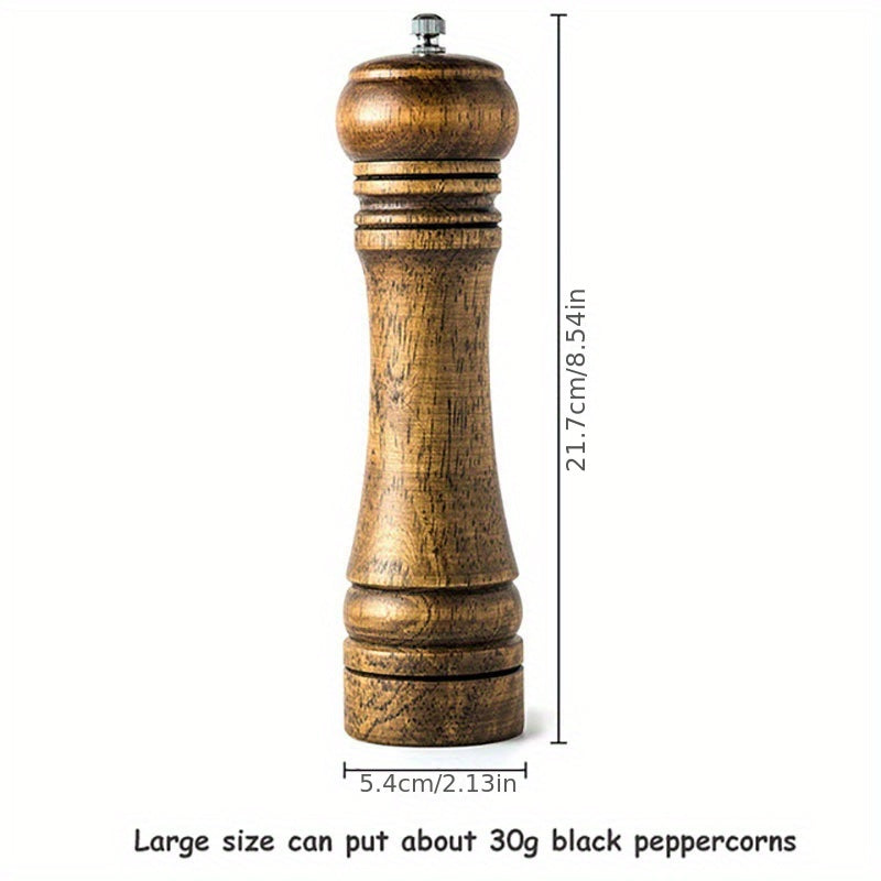 KEMORELA Handheld Manual Wooden Pepper Grinder - Classic Design, Durable Natural Material, Precision Grinding for Kitchen &amp; Dining, High-Quality Spice Mill, Culinary Accessories | Classic Kitchenware | Smooth Grip Design
