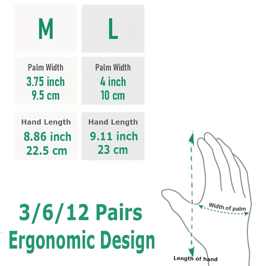 قفازات بستنة متعددة الألوان، ناعمة كالجلد، تصميم مريح لليد والإبهام وكف اليد، قفازات مطاطية كاملة، قفازات عمل للرجال والنساء، 3 ألوان للتمييز بين سيناريوهات الاستخدام المختلفة، قفازات بستنة للرجال، البستنة