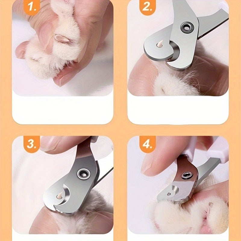 Stainless Steel Pet Nail Clippers for Cats and Small Dogs – Ergonomic Grip, Precise Trimming, Safe &amp; Easy to Use with Red Accent Handles