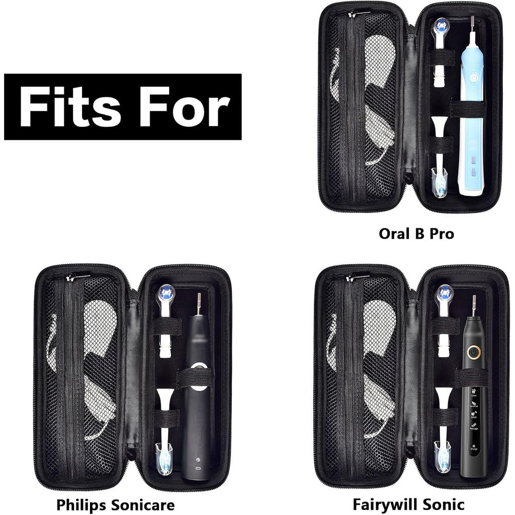 1 Portable Waterproof Shockproof Electric Toothbrush Case, Compatible with Pro 1000/2000/3000/3500/1500 and for Sonicare ProtectiveClean 4100/5100, Home &amp; Travel Use, Secure Zipper Closure, Odorless Travel Toothbrush Holder