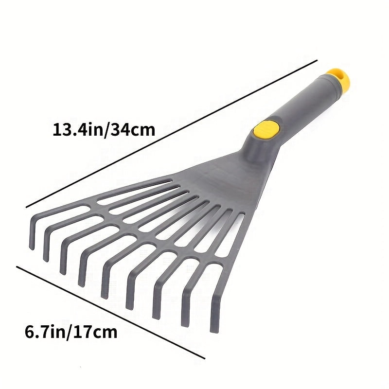1pc Heavy-Duty Plastic Leaf Rake with 9 Teeth - All-in-One Garden for Fallen Leaves, Grass Clippings, Aged Care, Weeds - Durable Plastic Construction, Easy-Clean Design - Ideal for Home &amp; Commercial Use - Perfect Gift for Gar