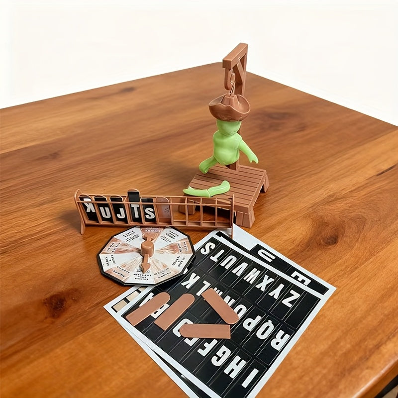 Hangman Word Game with Magnetic Letter Tiles &amp; Spanish/English Cards - Family Party Board Game for s &amp;, Vocabulary Builder, Spinning Wheel-Like Mechanic, Plastic Hanging for Man Game for Spanish &amp; English Language Learning (M