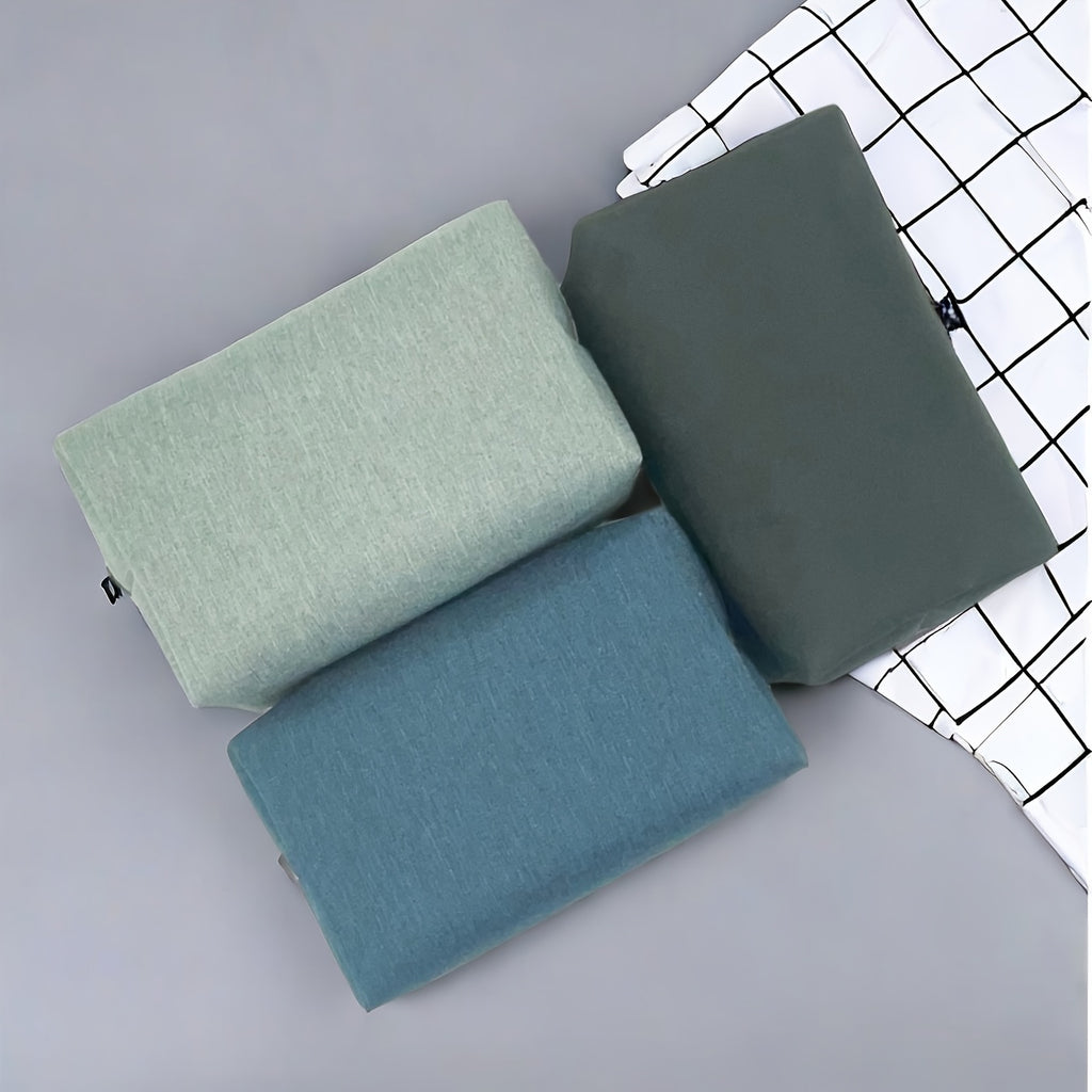 Trousse portable en tissu Oxford cationique – mini sac cosmétique, rangement pratique pour câbles, écouteurs, cosmétiques et petits objets.