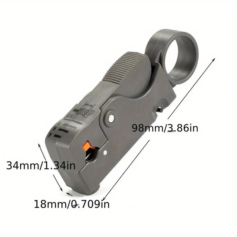 Automatic Wire Stripper Coaxial Cable Cutter Tool - High-Quality Multi-Functional Rotary Design with High-Impact Material, Ergonomic Handle &amp; Removable Cover for Precision Wire Stripping, No Assembly Required, Wire Stripping