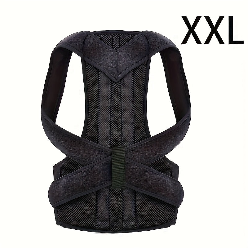 Correcteur de posture magnétique LINGPENG, réglable, en PET noir, redresse épaules et dos, soulage muscles et favorise une posture correcte.