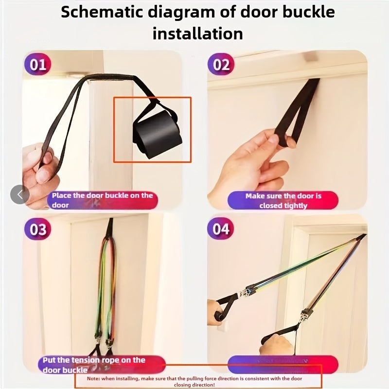 Set de 11 bandes de résistance lourdes, 6 couleurs codées, empilables et ajustables, pour entraînement du haut du corps.