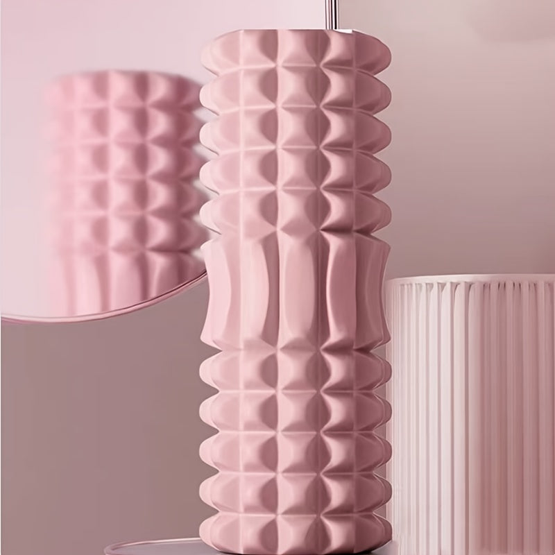 1pc EVA Foam Massage Roller for Yoga & Pilates, Medium Firmness, Manual Operation, Fitness Back Exercise Tool, Mobility Improvement, Gym Training Accessory - Black, Blue, Purple