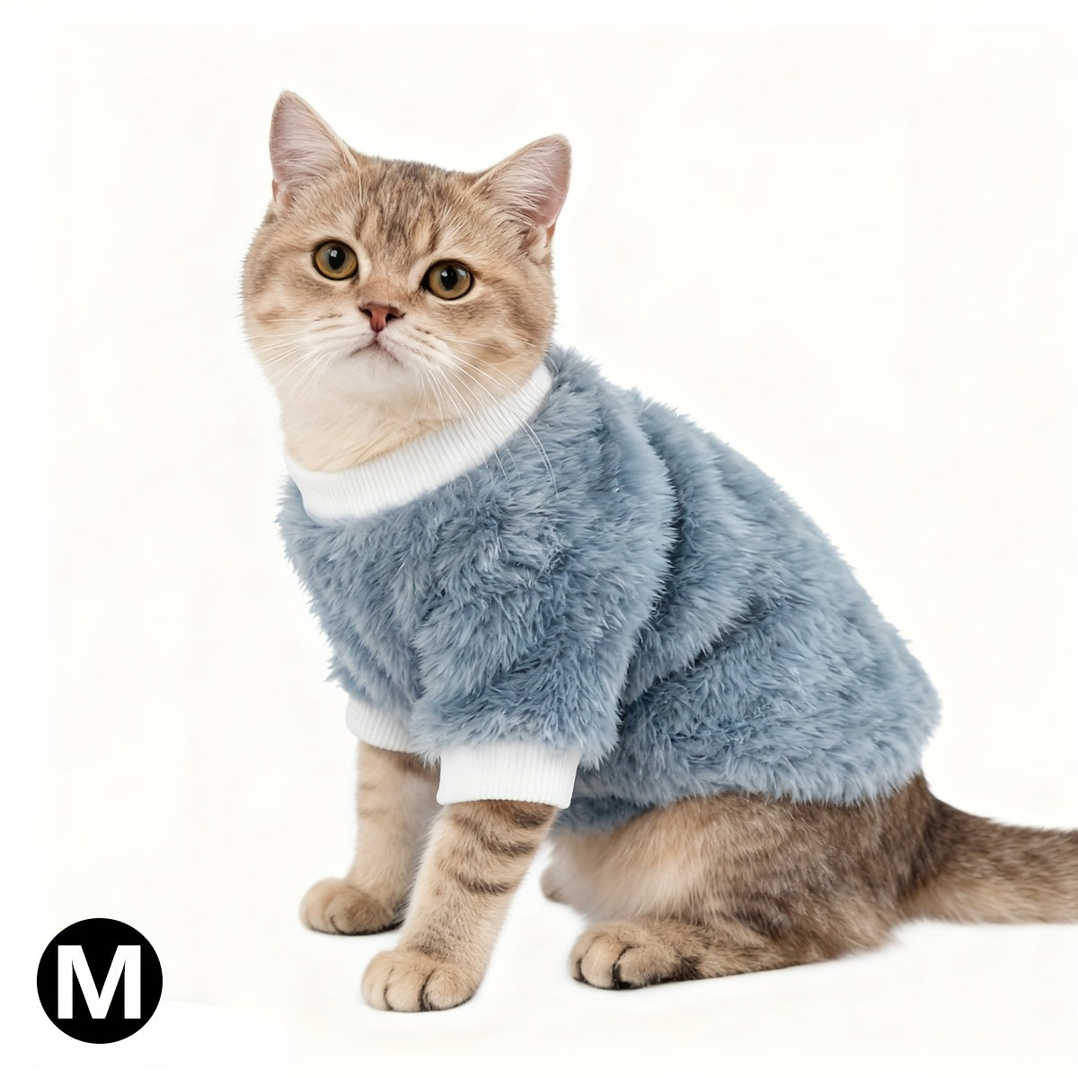 1pc Cozy Plush Sweater Jacket for Small & Medium Cats - Soft Warm Winter Clothes with Tabby/Tortoiseshell Patterns (Pink/Orange/Blue) - Hand Washable All-Season Pet Sweaters, Perfect Christmas Gift for Kittens & Cats