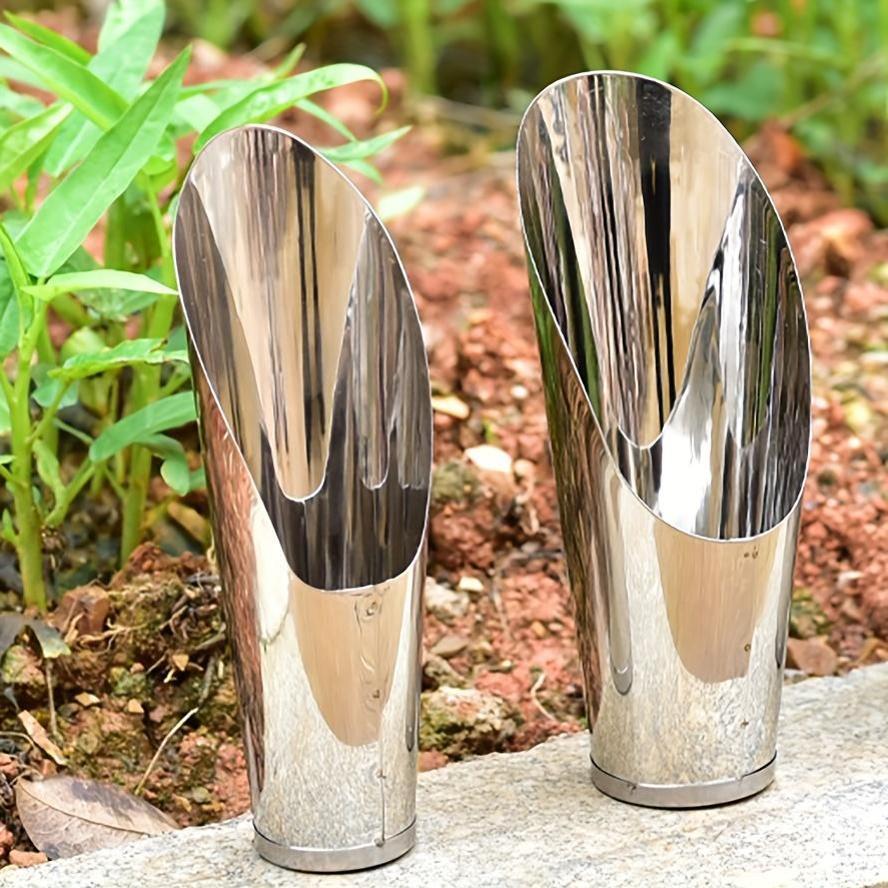 Durable Stainless Steel Bucket Shovel - Perfect for Succulents, Seedlings &amp; DIY Potted Plants | Essential Home Gardening with Smooth, Reflective, Shovel