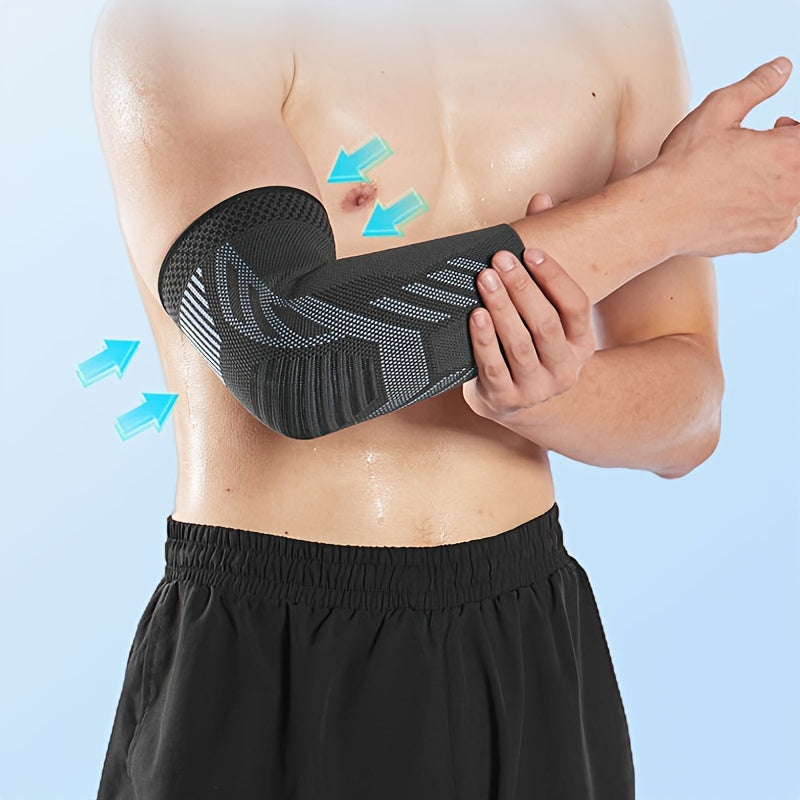 1pc Men's Compression Arm Sleeve Breathable Moisture-Wicking ted Elbow Gear - Suitable for Warmth, Outdoor Cycling, Basketball