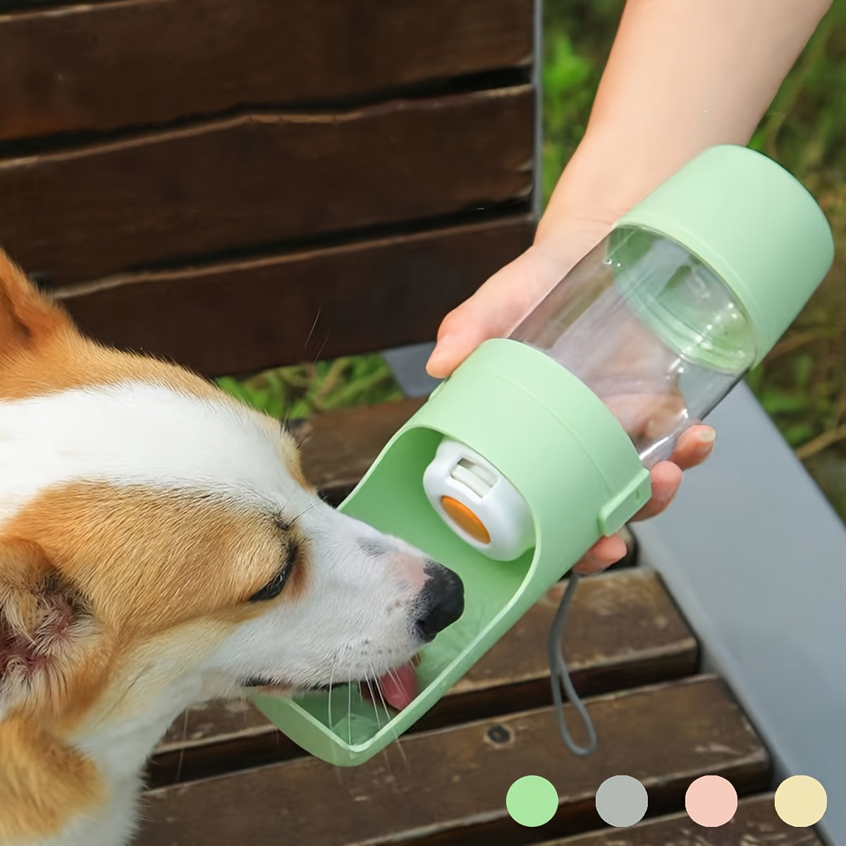 Portable Leak-Proof Dog Water Bottle - Durable Plastic Pet Hydration Dispenser with Ergonomic Handle &amp; Spill-Resistant Design for Outdoor Walks, Hiking, Travel - Available in Green, Orange, Pink, White, Pet Hydration Gear | E