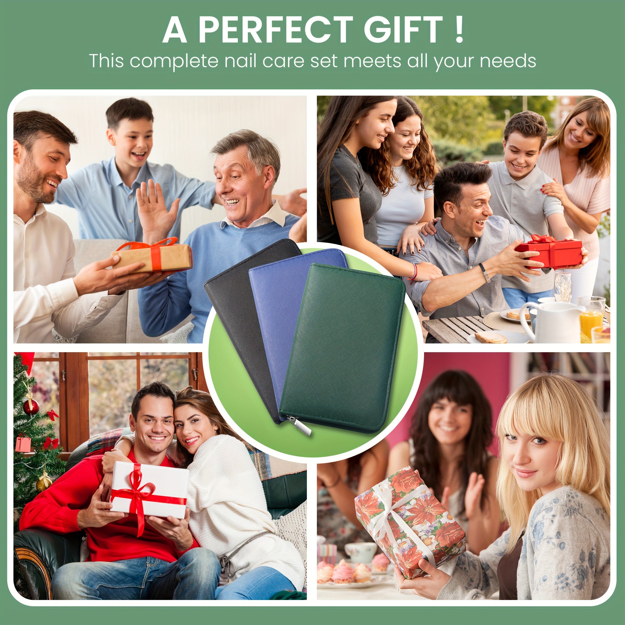 Lot de 30 kits manucure luxe en acier inoxydable, outils complets avec étuis portables, parfaits pour soins mains, pieds et visage.