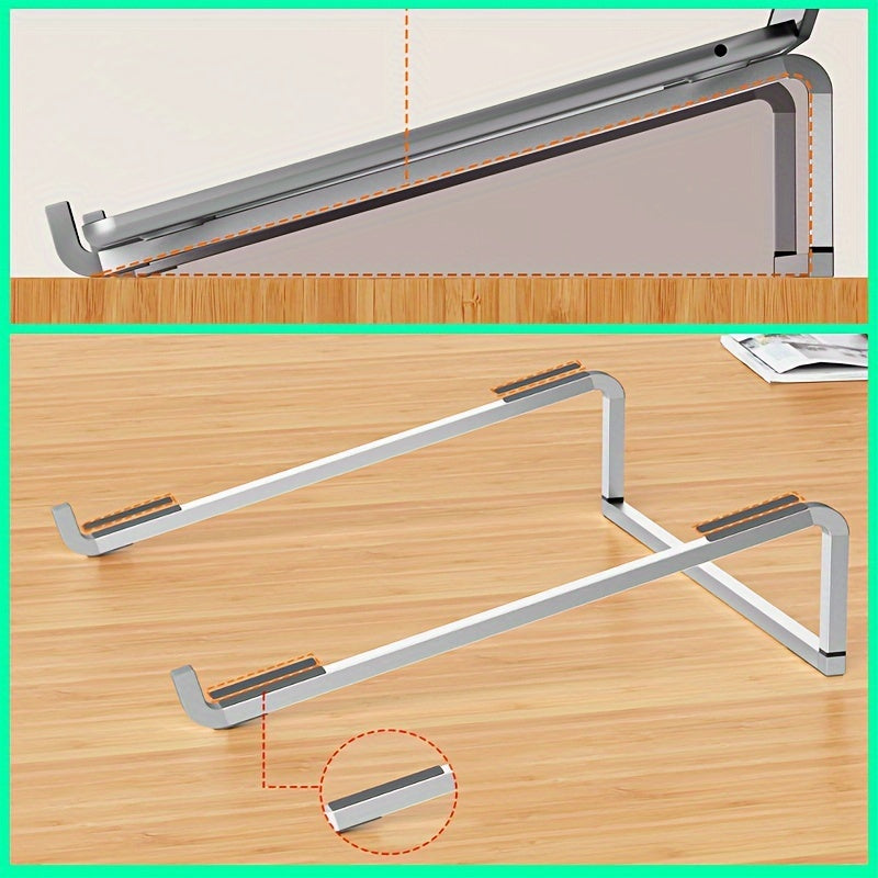 Sleek Aluminum Alloy Laptop Stand - Adjustable, Foldable &amp; Portable, with Sturdy Metal Frame for Desk &amp; Travel Use