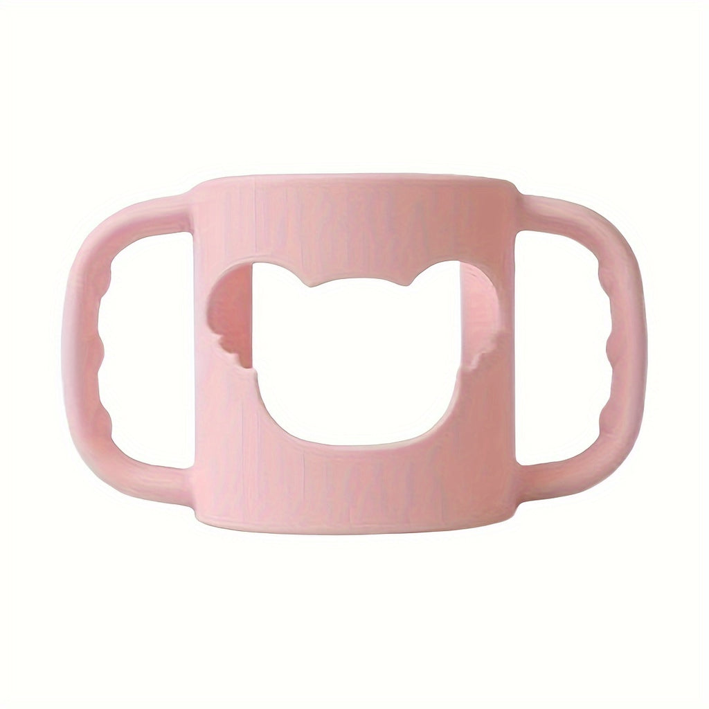 Poignée en silicone pour biberon bébé, motif cartoon, souple et élastique, compatible avec la plupart des col de bouteilles.
