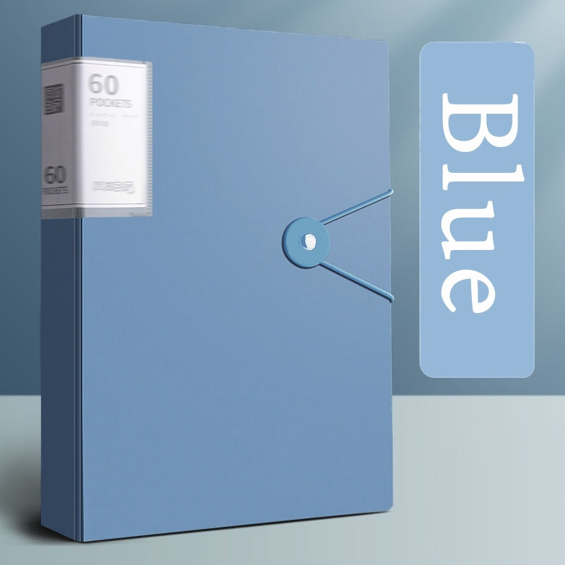 60-Pocket A4 File Folder, Suitable for A4 Size Documents and Papers, PP Material, High Transparency and Waterproof, Easy to Store and Organize, Ideal for Home, School, and Office File Storage