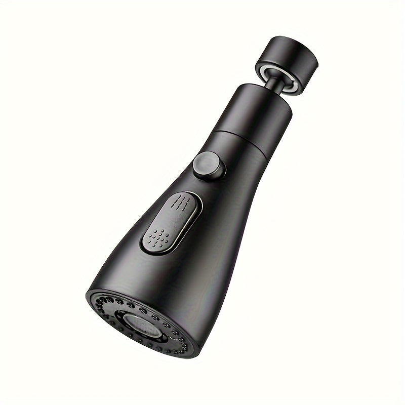 Extension de robinet 360° multifonction : trois modes d’eau, tête rotative, raclage et rinçage. Compatible diamètres 20–24 mm avec adaptateurs inclus.