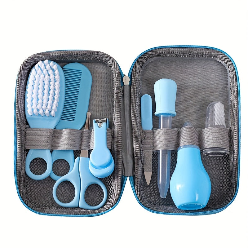 Kit portable 8-en-1 soins médicaux et beauté, nettoyeurs nez et langue inclus, pratique et idéal comme cadeau pour la douche.