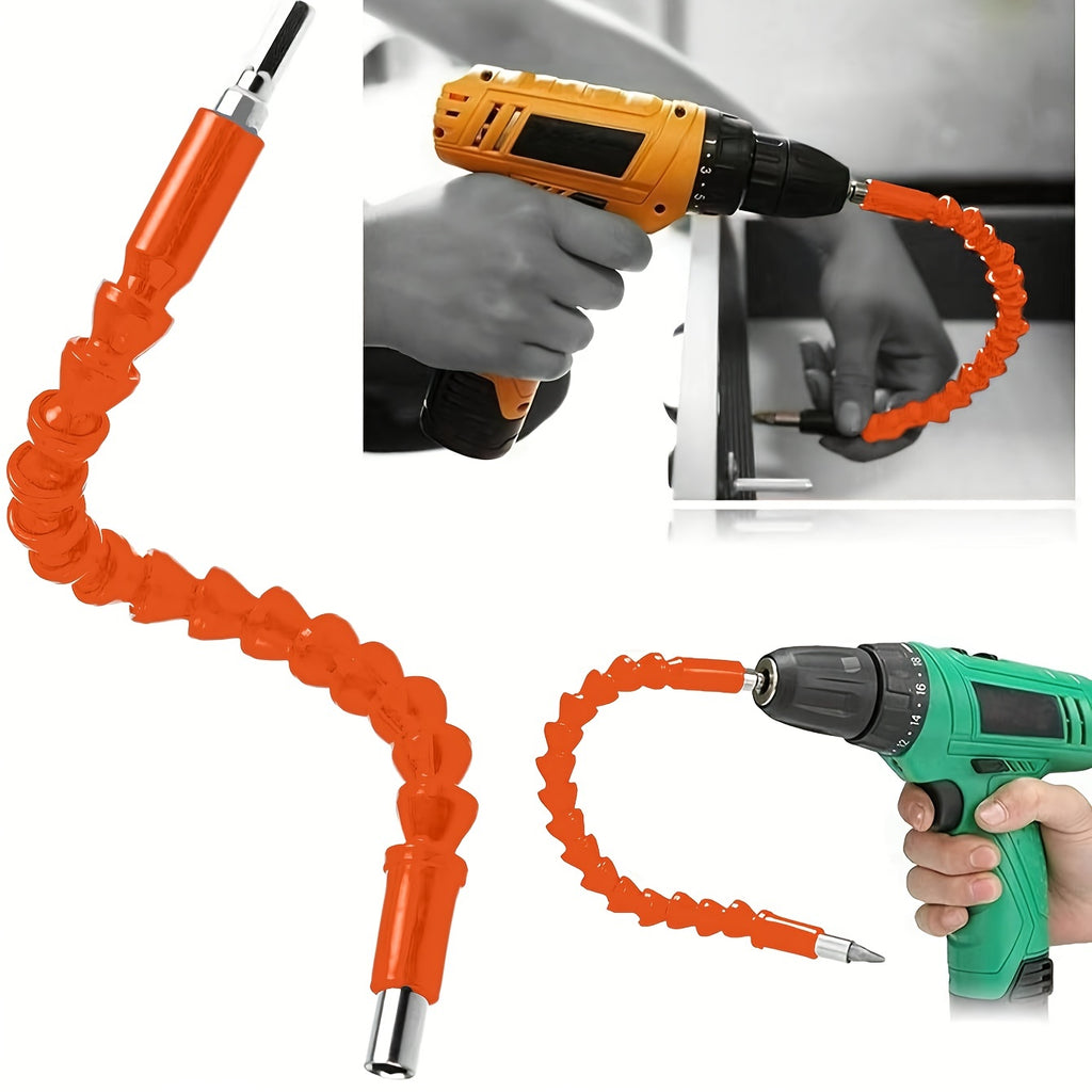 1pc Electric Drill Universal Joint - Orange, Universal Soft Shaft, Electric Screwdriver Drill Bit Extension Holder, Hand Drill Connecting Rod, Multi-functional Flexible Drill Bit Holder - For DIY Enthusiasts &amp; Professionals -