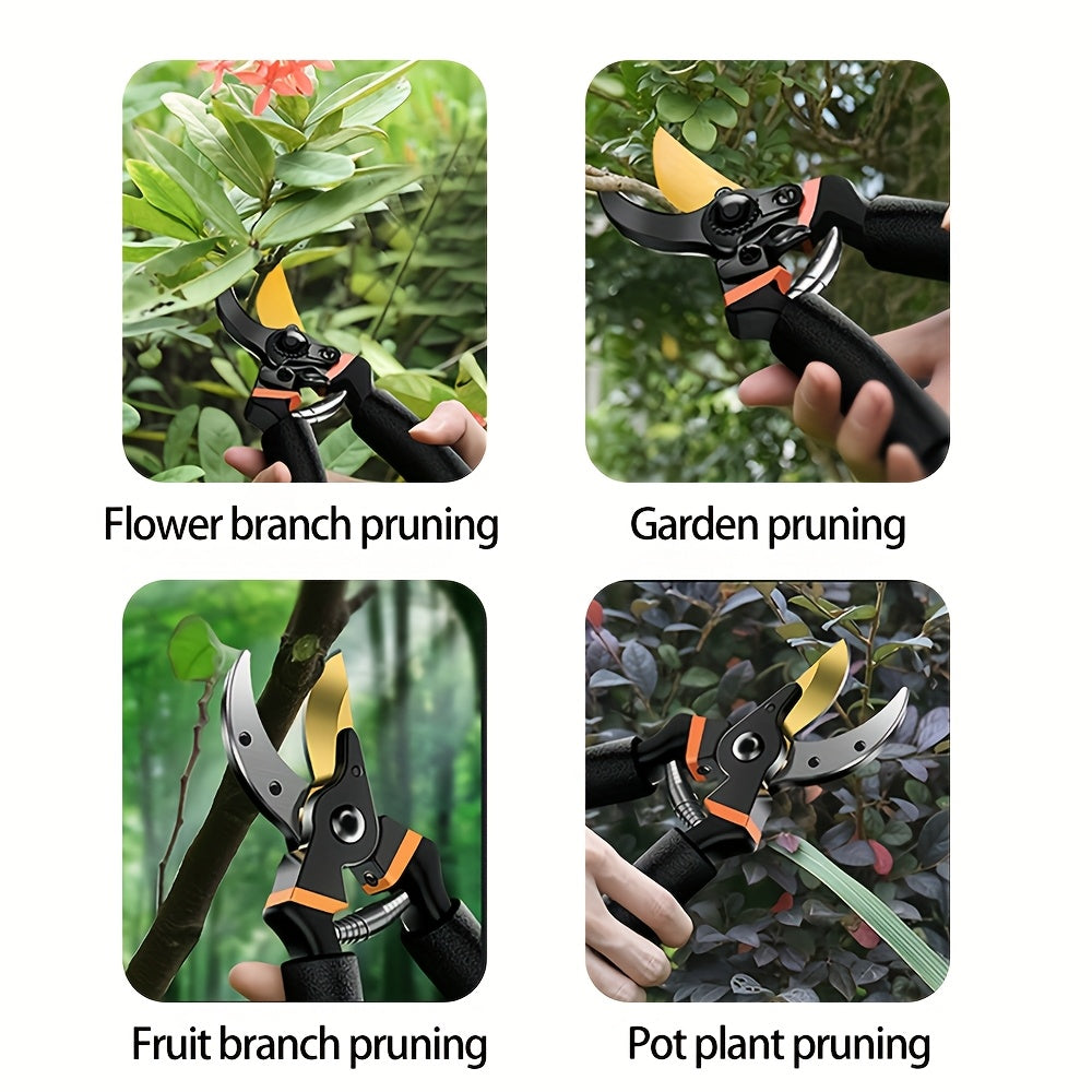 Heavy-Duty SK5 Steel Pruning Shears - Perfect for Gardening, Fruit Trees &amp; Thick Branches - Manual Hand Tool