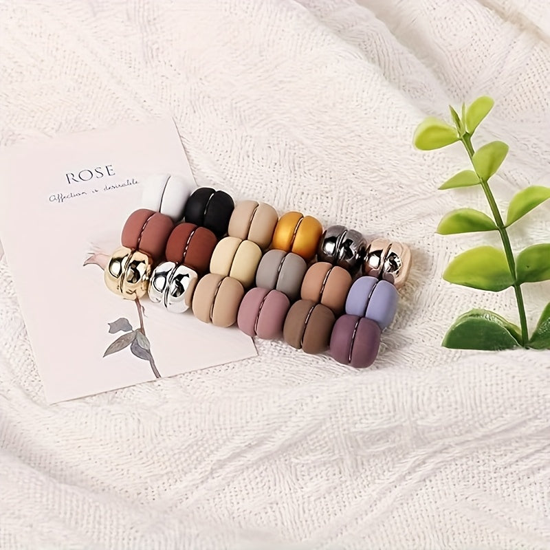 Lot de 12 broches magnétiques rondes en alliage, élégantes et colorées, petite taille, accessoire féminin raffiné.