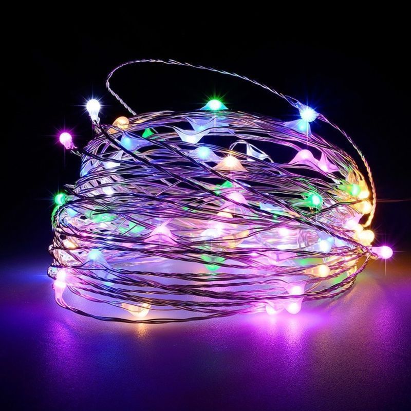 Guirlande lumineuse 50/100 LED, décoration chambre, fêtes, mariage ou Noël/Halloween, légère et durable, idéale ambiance et éclairage décoratif.