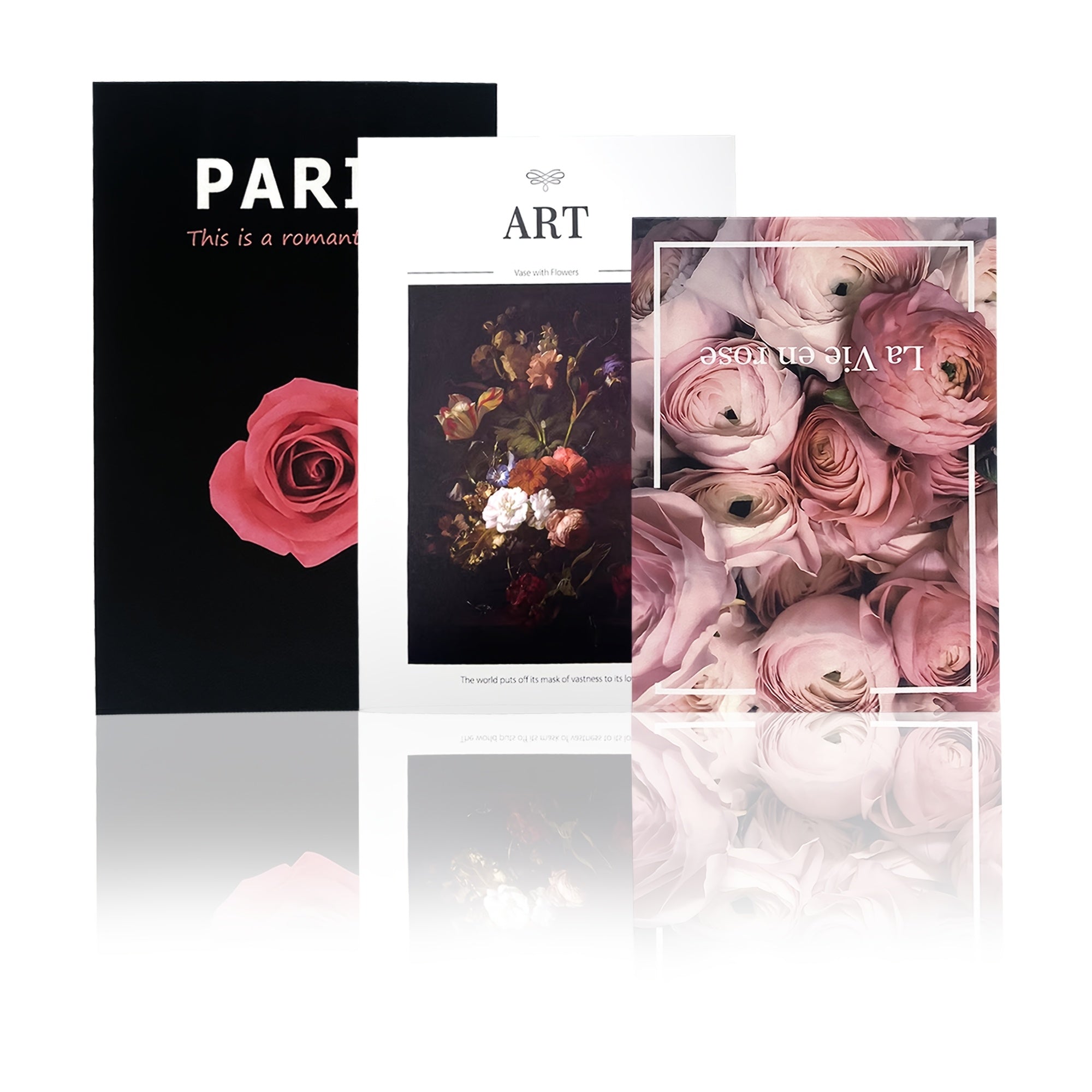 3pcs Luxury Fake Book Decorations - Realistic Book Stack with Pink Roses &amp; Vase, No Electricity Needed, for Home, Office, Cafe, Photography Props, Book Decorations, Office Decoration, Elegant Design, Decorative Vase