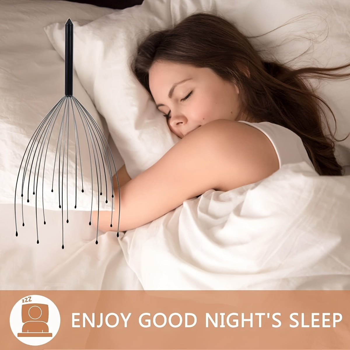 20-Finger Handheld Scalp Massager – Ergonomic Head Scratcher with Soft Cushioned Tips, Durable &amp; Washable for Deep Relaxation, Stress, and Comfortable Scalp Care, Ideal for Men and Women