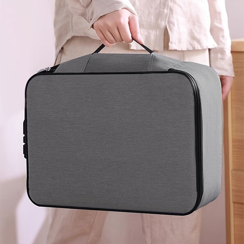 Sacoche à trois couches avec serrure, parfaite pour ordinateur portable, documents et essentiels de voyage, organisée et sécurisée grâce à ses fermetures éclair.