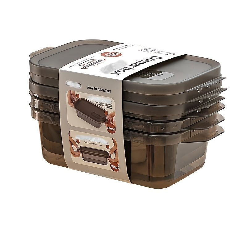 3psc Thickened Transparent Sealed Fresh-Keeping Box Rectangular Freezer Storage Container Plastic Microwave Food Grade Storage Box