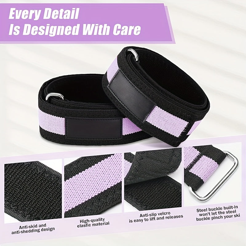 Paire de bandes de compression pour cuisses, fessiers et squats, idéales pour les séances de fitness et l’amélioration des performances musculaires.