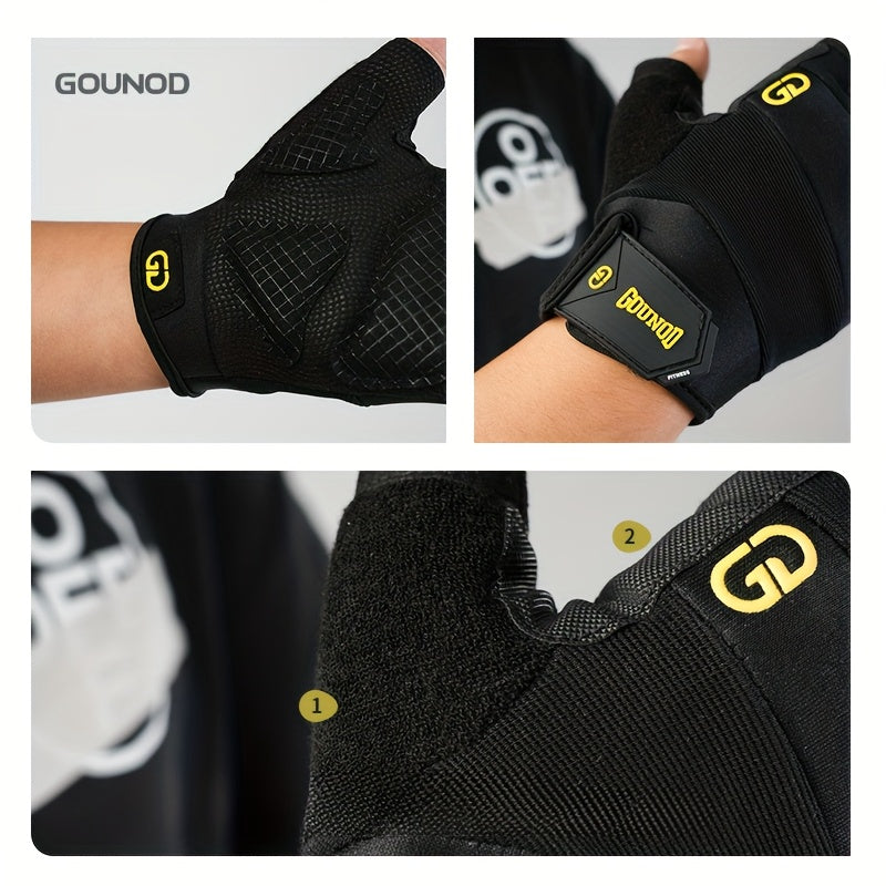 Gants de musculation robustes avec grip antidérapant, fermeture ajustable et design ergonomique pour bodybuilding, traction, haltérophilie et entraînements intensifs.