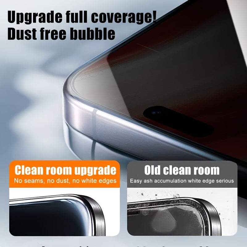 5 Anti-Peep And Dust-Free Cabin Tempered Glass Screen Protectors for Iphone 17/17 Pro/17 Air/17 Pro Max/16/16 Pro Full-Screen Full Coverage 16 Plus/16 Pro Max Anti-Peep Tempered Glass Screen Protectors 15/15 Pro/15 Plus Mobil