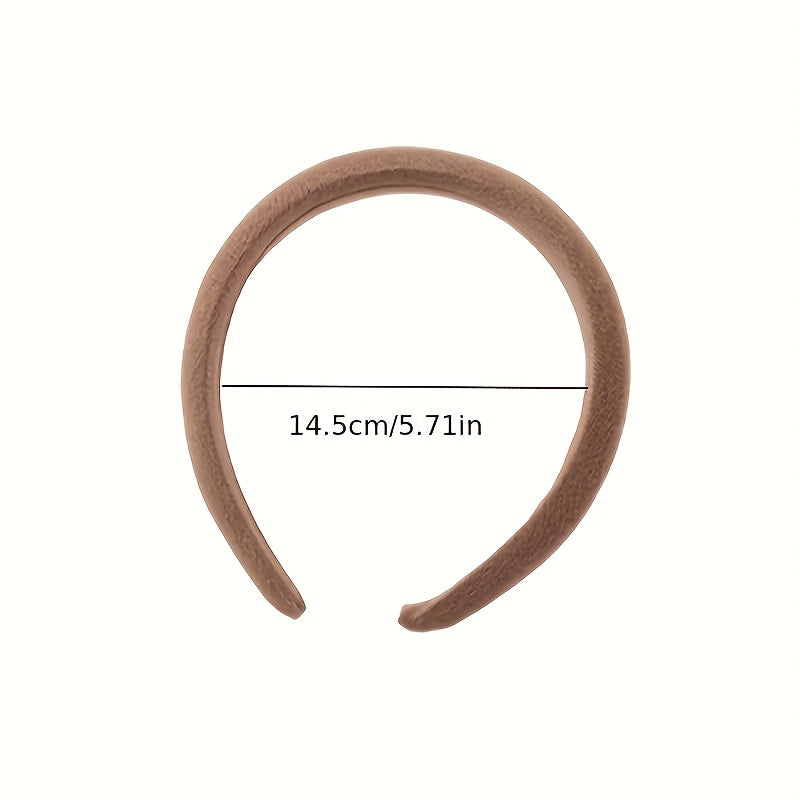 Lot de 5 bandeaux éponge unis pour femmes, larges et doux, design élégant et minimaliste, accessoire cheveux polyvalent et durable.