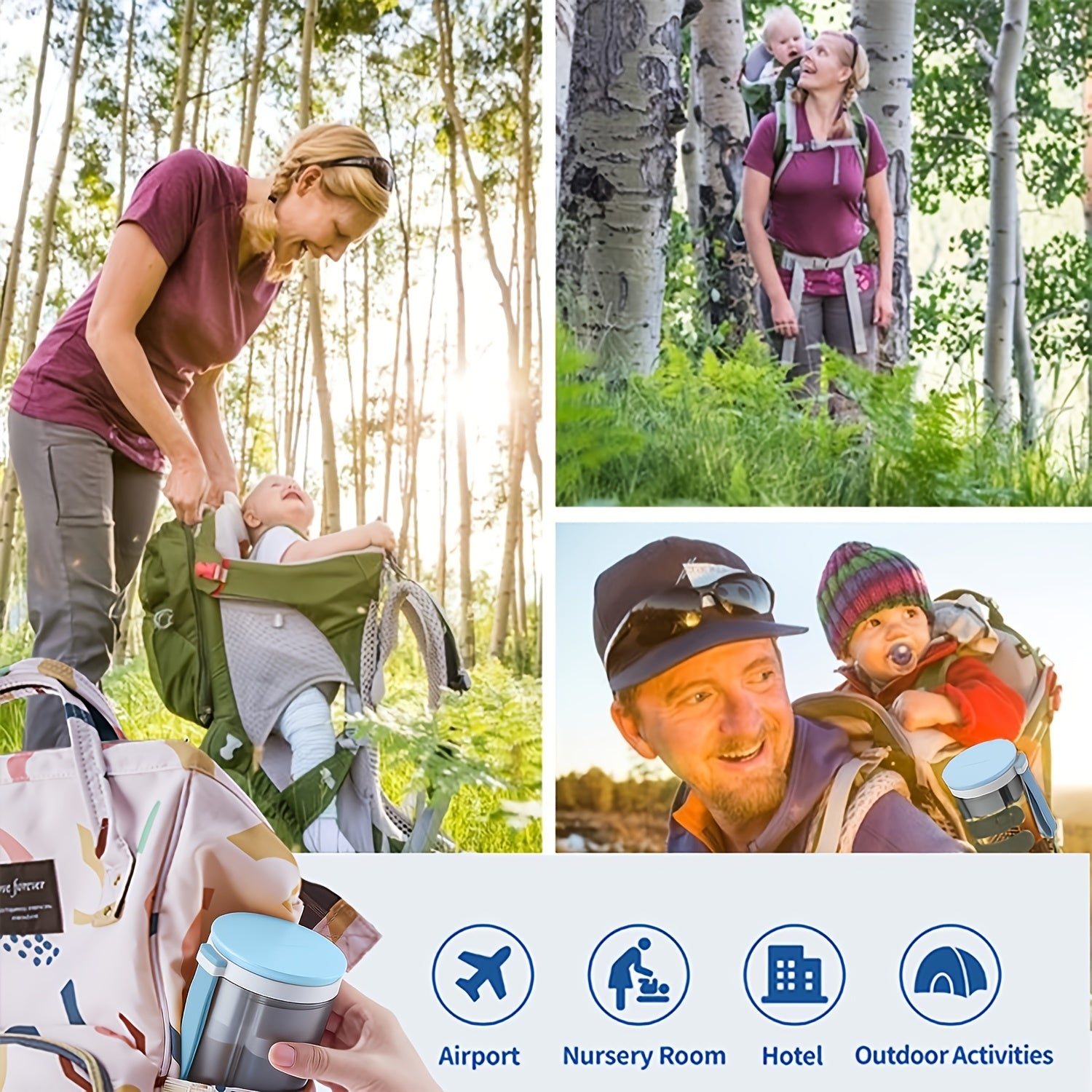 Set brosse à bouteilles portable Kiuimi, brosses en silicone, support de séchage, accessoires, poignée plastique, pratique pour voyage.