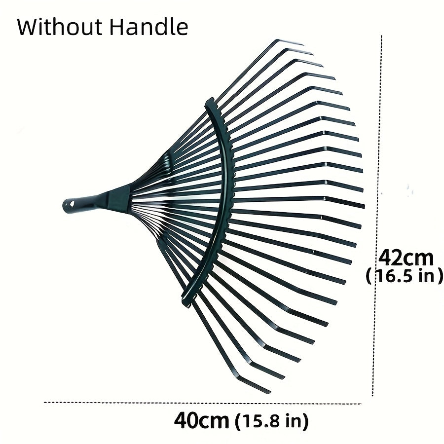 Heavy-Duty Stainless Steel Lawn Rake &amp; Leaf Scoop - Large Leaf-Catching Broom with Wide (65% More Coverage), Compatible with 40.13cm x 41.91cm Bags, No-Handle Design for Easy Leaf Removal - Ideal Gift for Gardeners &amp; Outdoor