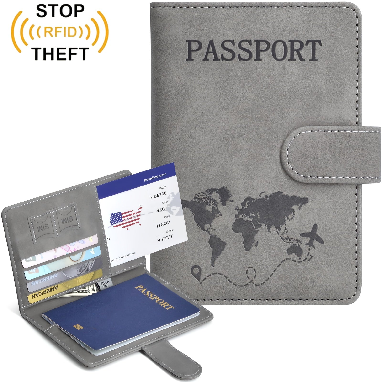 Porte-passeport élégant et pratique Protège vos documents de voyage, compact et facile à transporter, parfait pour déplacements et voyages internationaux.