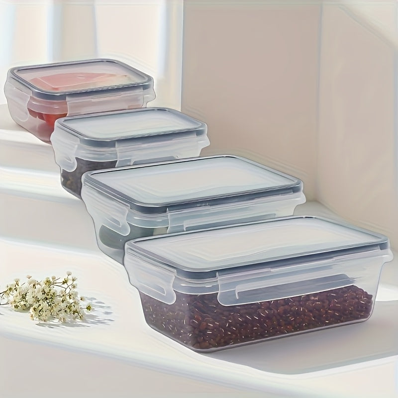 8pcs FOWA Transparent Food Storage Containers with Flip-Top Lids - Leakproof & Microwave/SFreezer Safe Plastic Jars, Airtight Multi-Size Pantry Organization for Dry Goods, Fruits, Vegetables, Pasta (Reusable) - Heavy-Duty PP