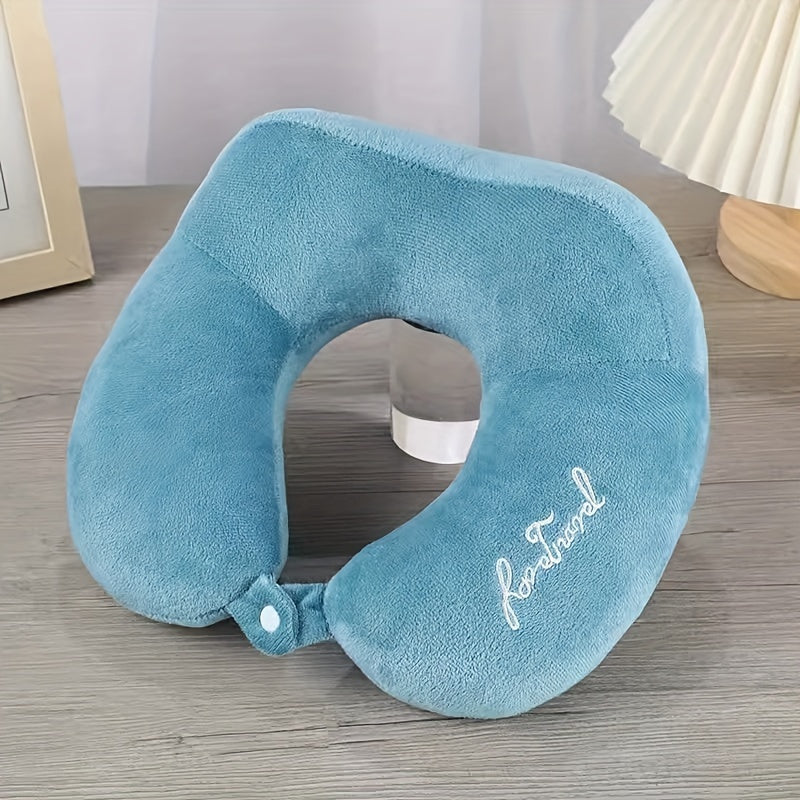 Coussin de voyage en U, soutien cervical moyen-ferme, portable, lavable, confortable pour sommeil côté/dos, voiture, avion ou domicile.
