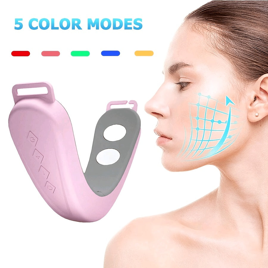 Appareil de massage facial en V, 5 modes, 12 intensités, raffermissement du visage, portable pour domicile ou voyage, idéal cadeau femme.
