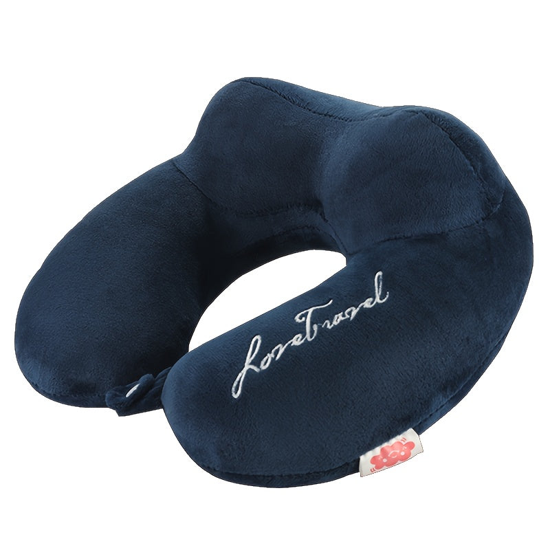 Coussin de voyage en U, soutien cervical moyen-ferme, portable, lavable, confortable pour sommeil côté/dos, voiture, avion ou domicile.