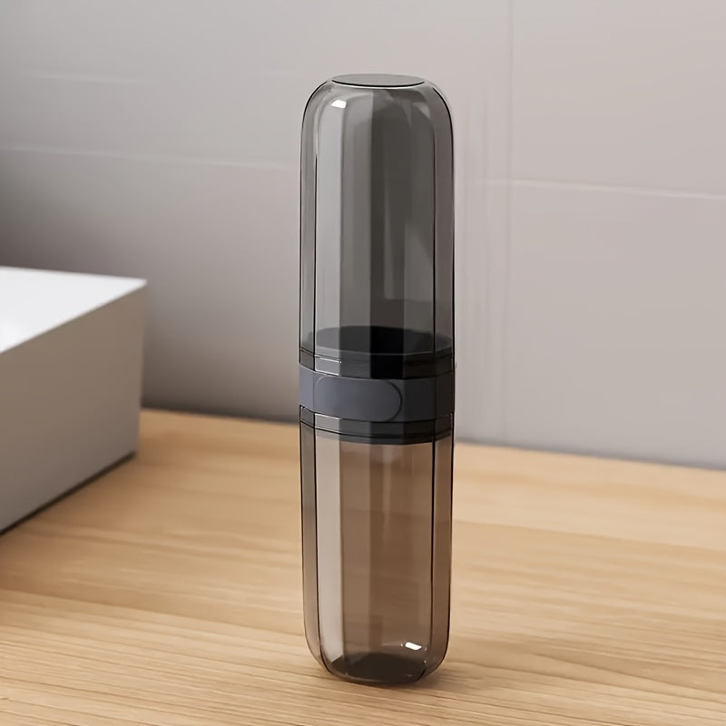 Portable Toothbrush Travel Kit with Mouthwash Cup &amp; Clear Storage Case - Essential for On-the-Go Oral Care, Travel Essentials