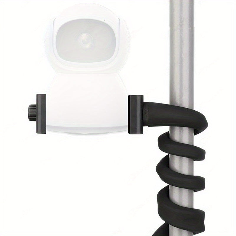 Support de caméra flexible réglable, compatible babyphones et caméras d’intérieur, installation sans perçage, design simple en ABS.