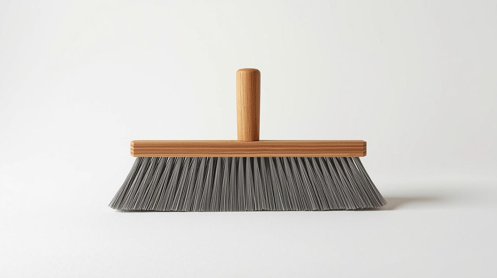 فرشاة أرضية وحدائق ذات شعيرات معدنية شديدة التحمل - مكنسة يدوية/حديدية متينة بشعيرات سلكية متينة لإزالة الطحالب والحطام والثلوج من الممرات والأرصفة والفناءات ومزاريب الأسطح - للاستخدام التجاري والسكني (لا حاجة إليها)