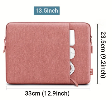 Housse de protection pour ordinateur portable, compatible MacBook et autres notebooks de 13,5" , avec compartiment accessoires, design rose, transport sûr et élégant.