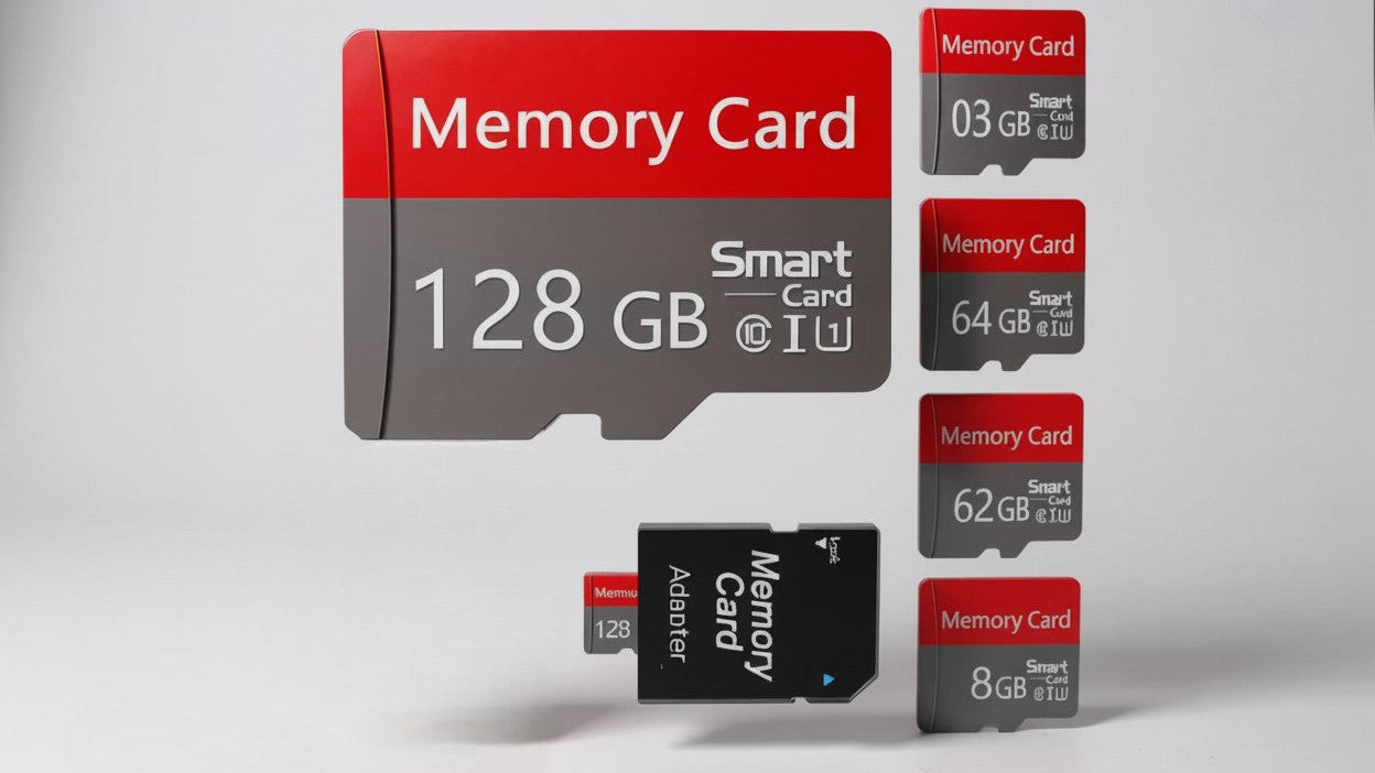 Carte Mémoire TF Classique Rouge/Gris : Capacités 8 à 128 Go, transmission stable, performance élevée, avec adaptateur SD, compatible téléphones, caméras et ordinateurs.