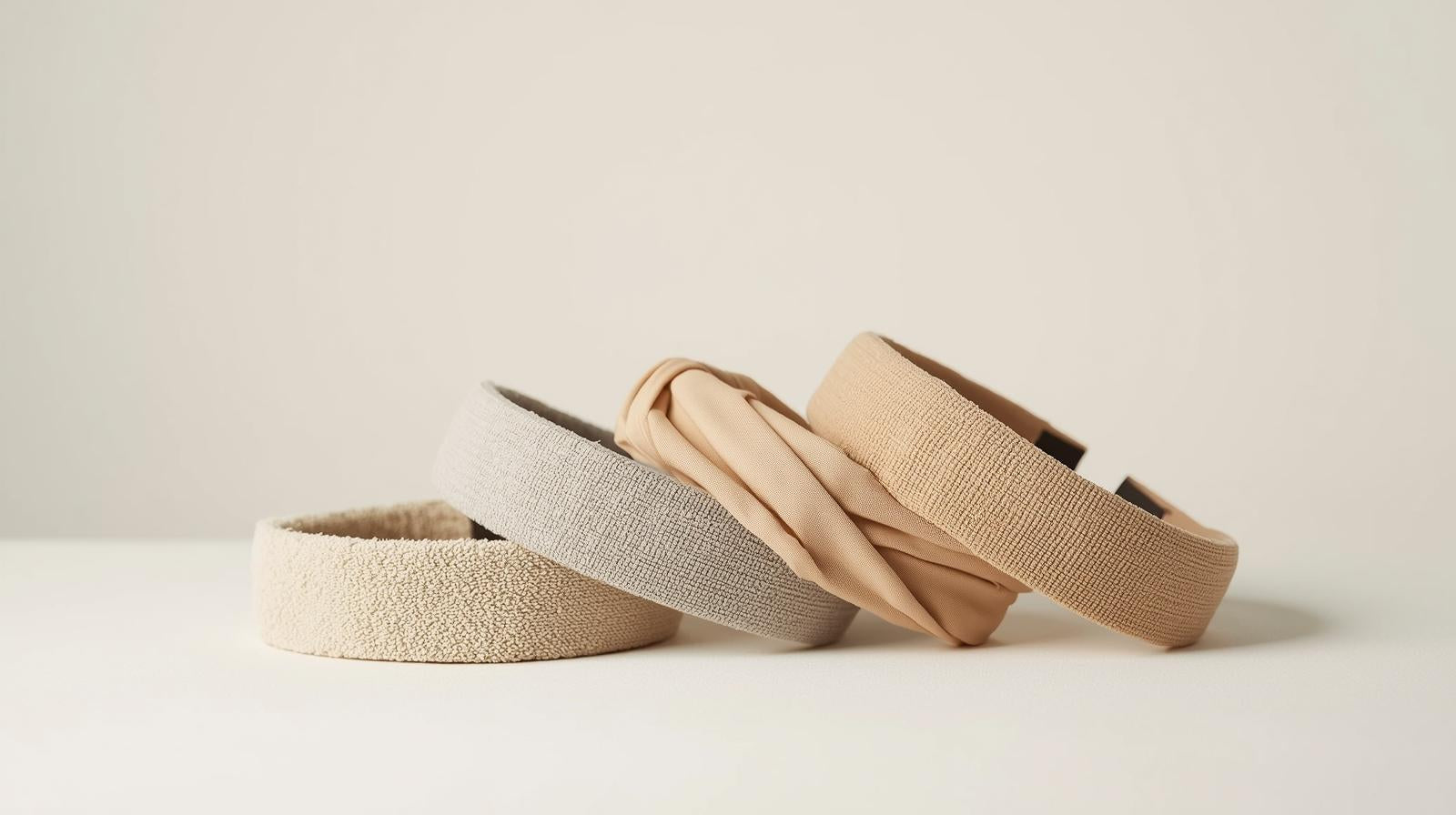 Lot de 5 bandeaux éponge unis pour femmes, larges et doux, design élégant et minimaliste, accessoire cheveux polyvalent et durable.