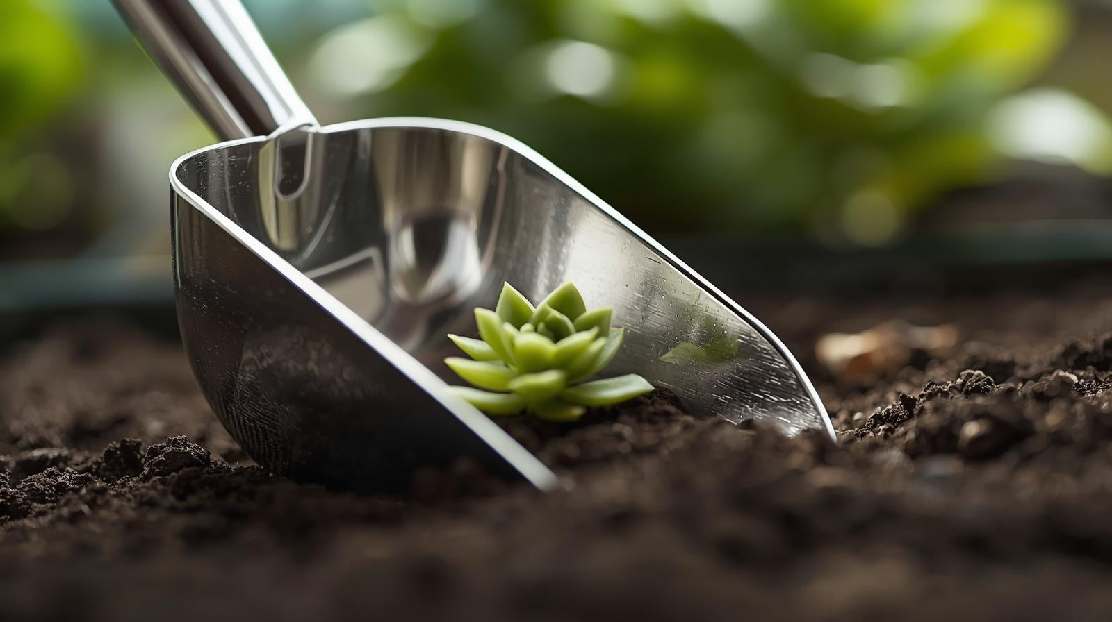 Durable Stainless Steel Bucket Shovel - Perfect for Succulents, Seedlings &amp; DIY Potted Plants | Essential Home Gardening with Smooth, Reflective, Shovel