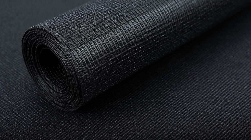 Rouleau de toile anti-mauvaises herbes noire, PP durable, surface texturée, contrôle efficace des mauvaises herbes, idéal fleurs, légumes et aménagement paysager.