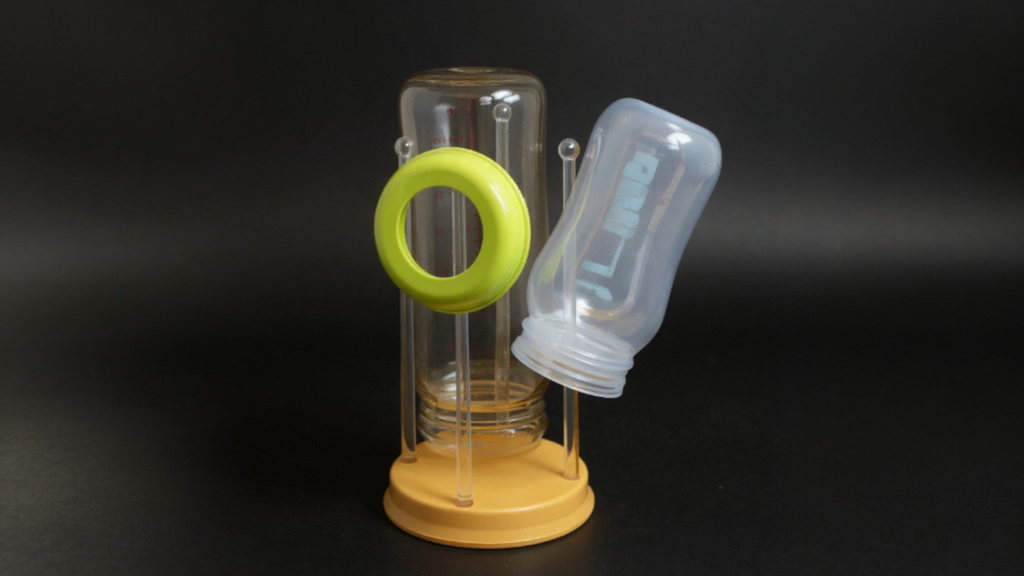 Set brosse à bouteilles portable Kiuimi, brosses en silicone, support de séchage, accessoires, poignée plastique, pratique pour voyage.