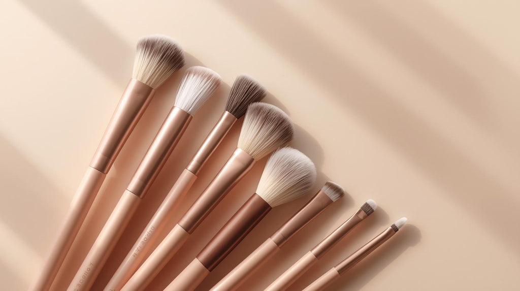 Set de 13 pinceaux de maquillage professionnels à poils doux, pour yeux, fond de teint, blush et applications cosmétiques précises.